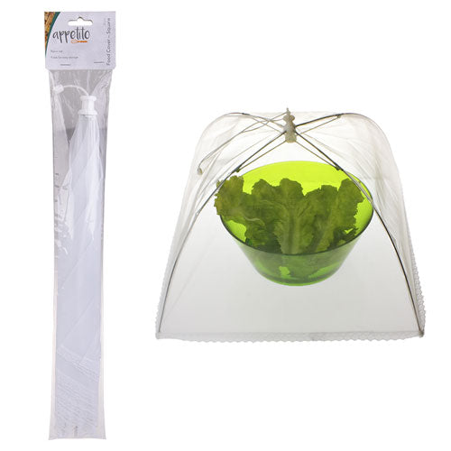 Appetito Square Nylon Net Food Cover (White)