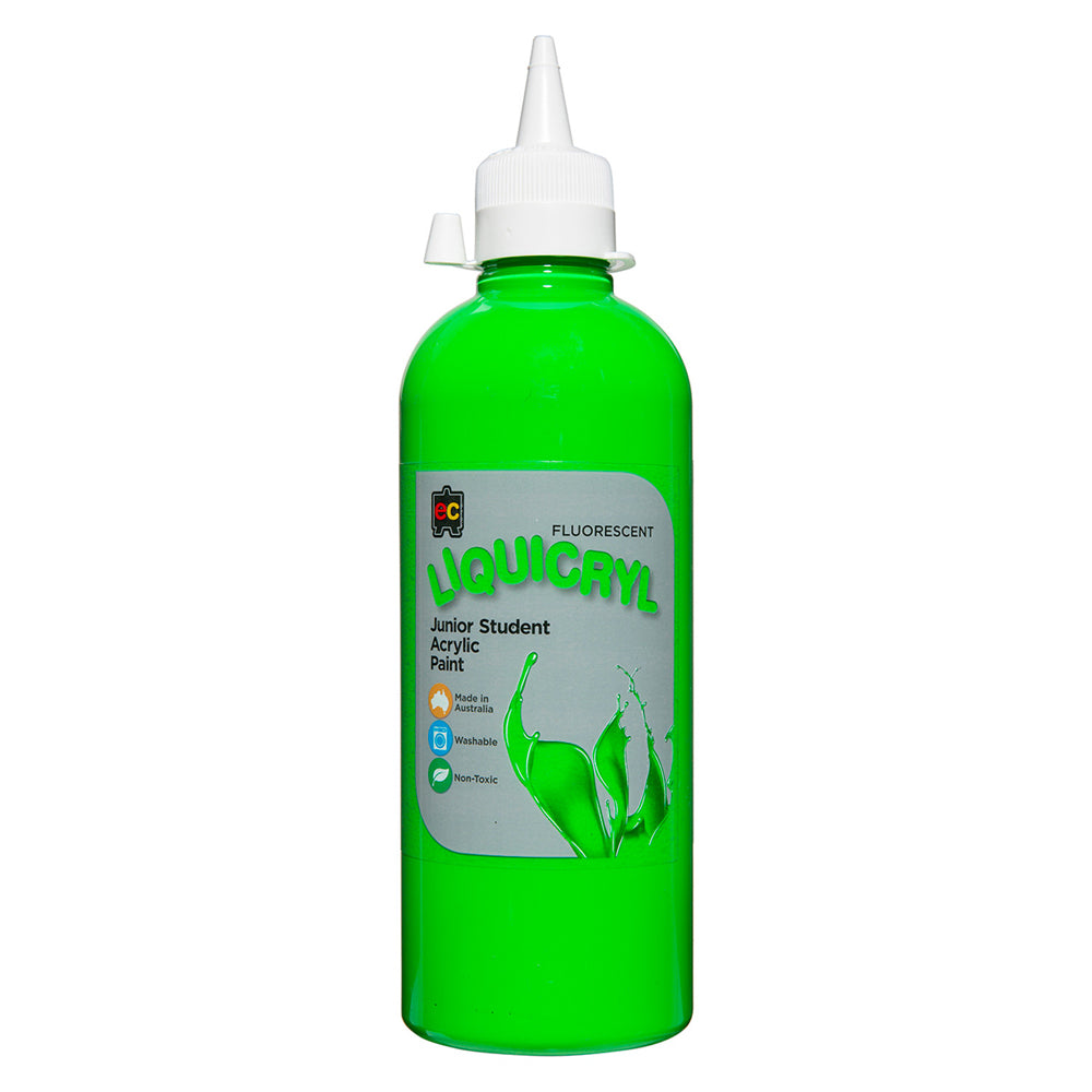 Educational Colours Fluoro Liquicryl Junior Acrylic 500mL