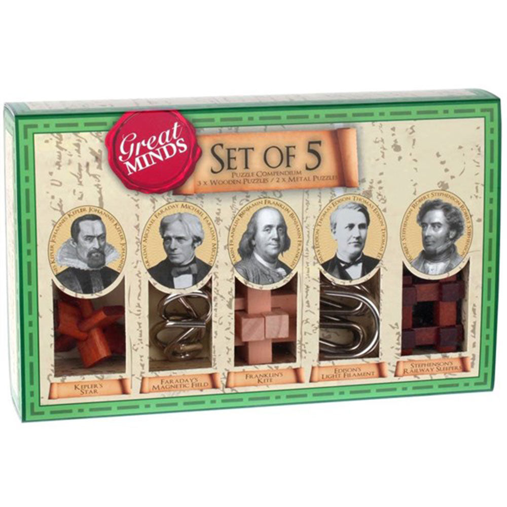 Great Minds Wood&Metal Brainteaser Puzzle 5pcs