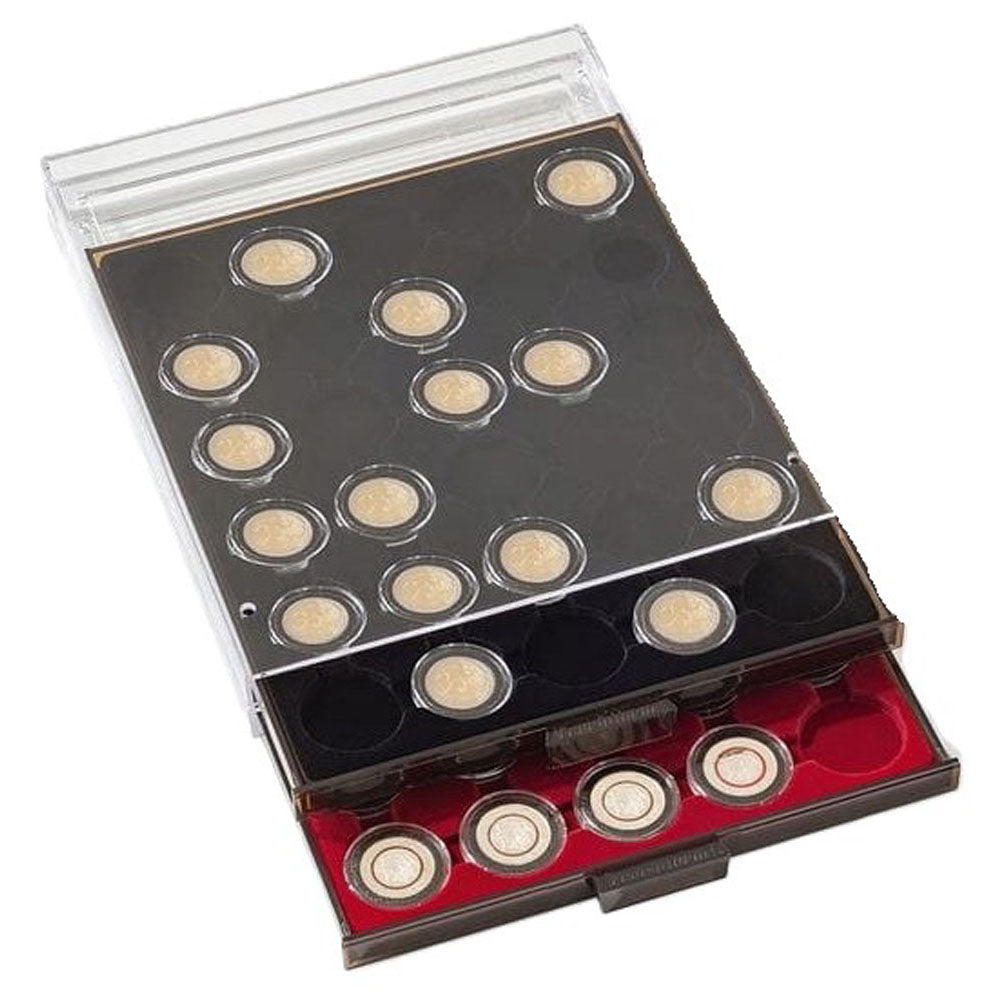 Leuchtturm 12スペースのCapspiコインボックス(煙/黒)