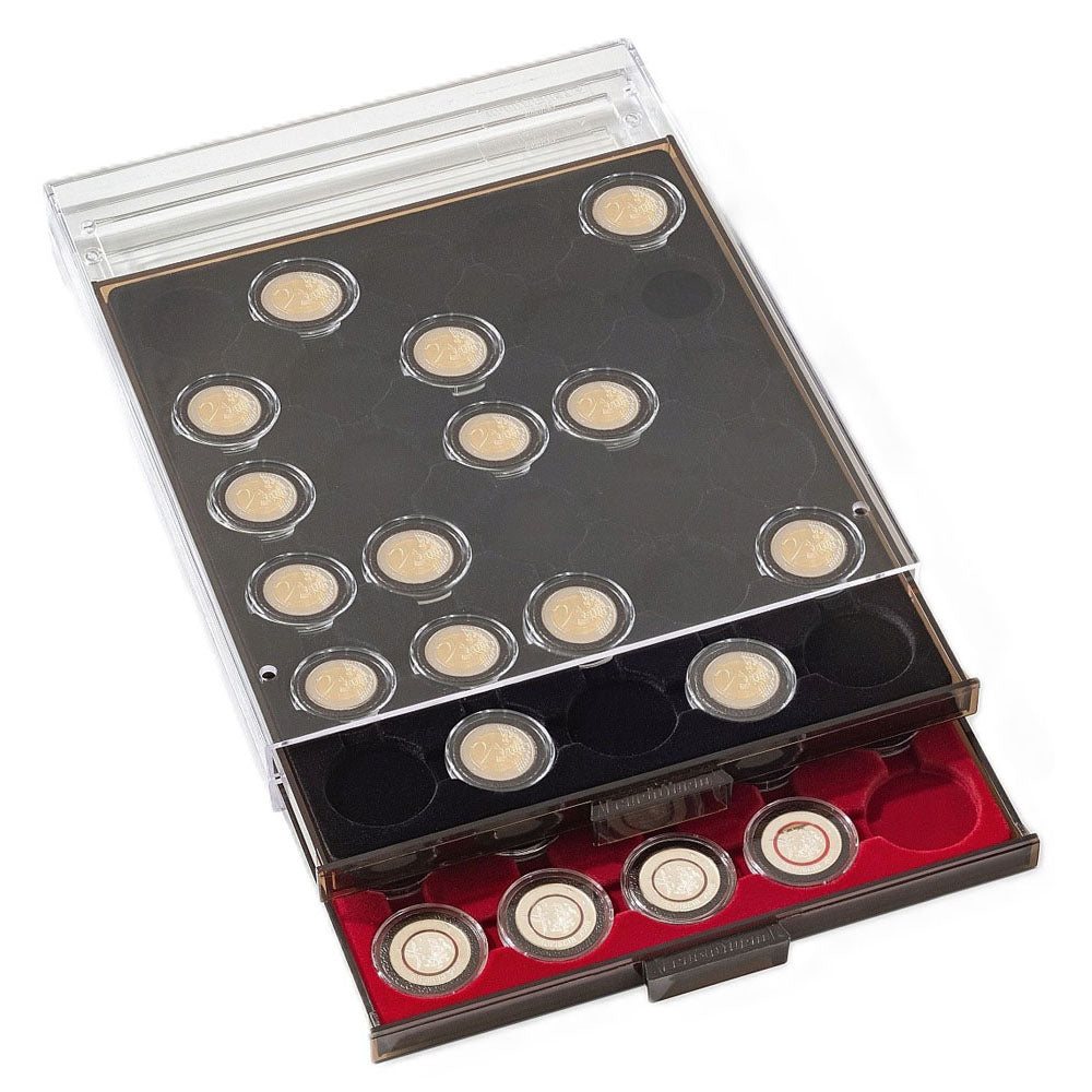 Leuchtturm 20スペースのCapspiコインボックス(煙/黒)