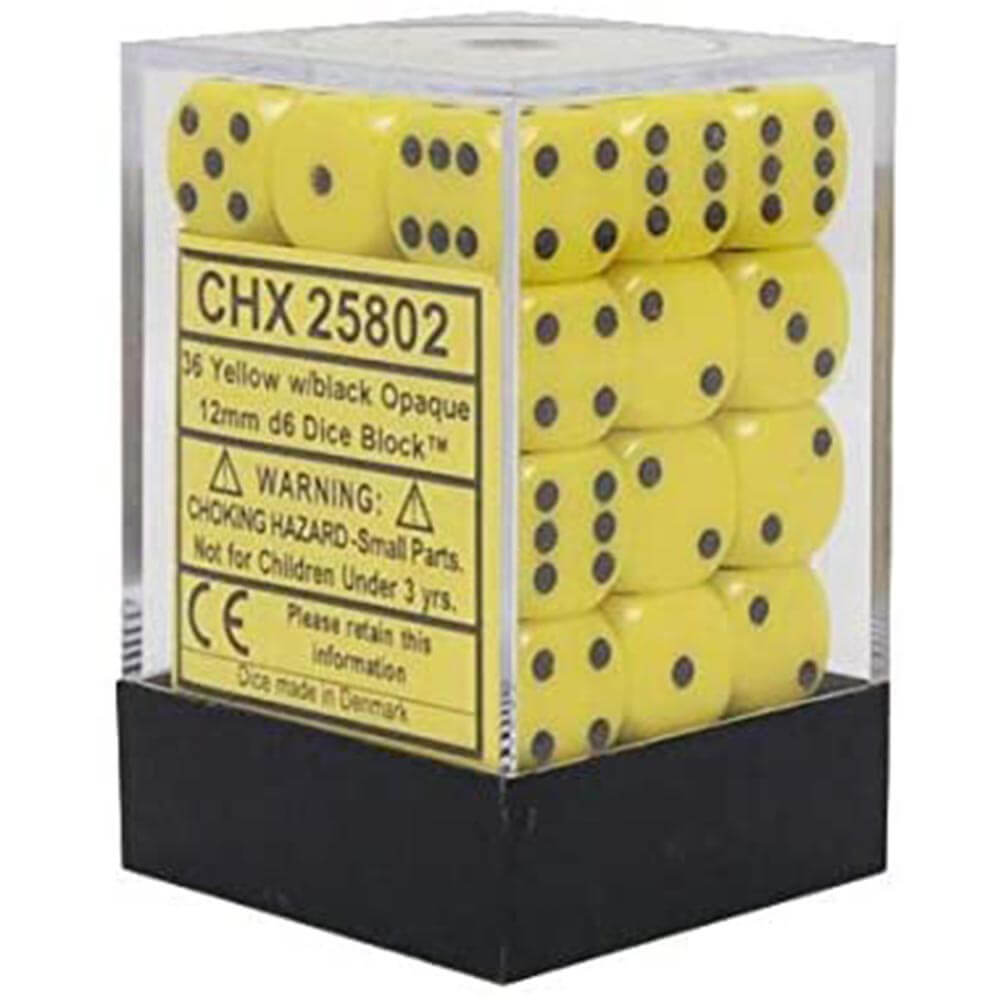 D6 Dice Opaque 12mm (36 Dice)
