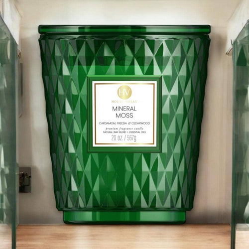 Mineral Moss Coloured Glass Candle 595g