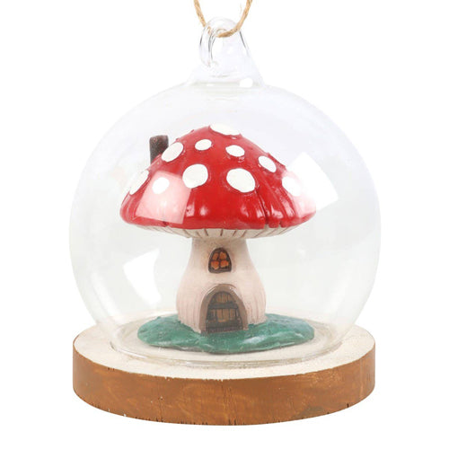 Gnome Sweet Gnome Mushroom Glass Dome Decoration