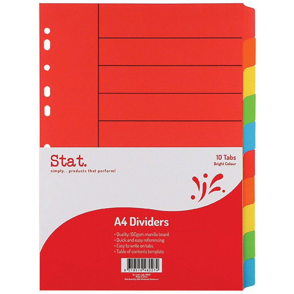 Stat Manilla Dividers A4(明るい色)