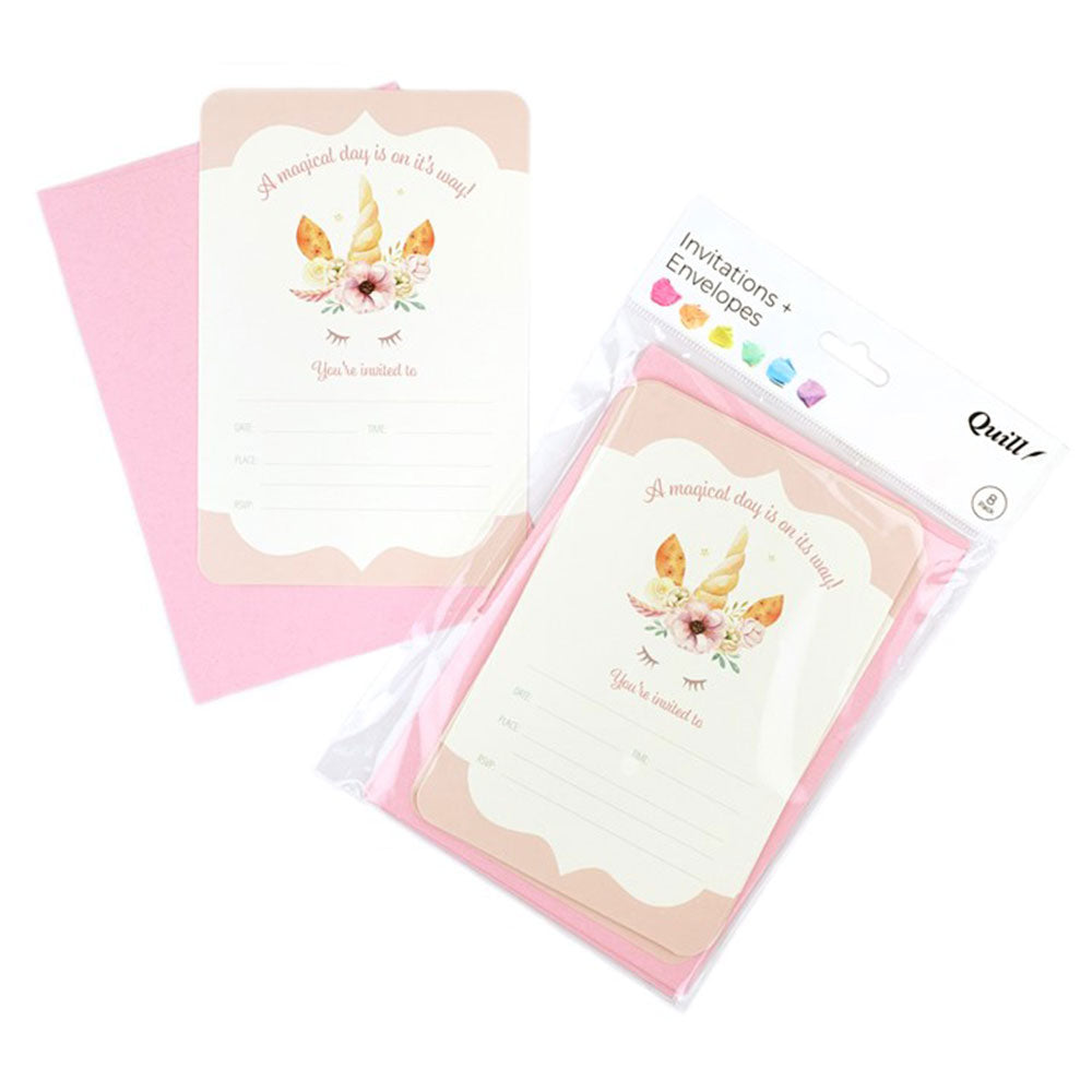 Quill Party Invitation Card&Envelope 8pk