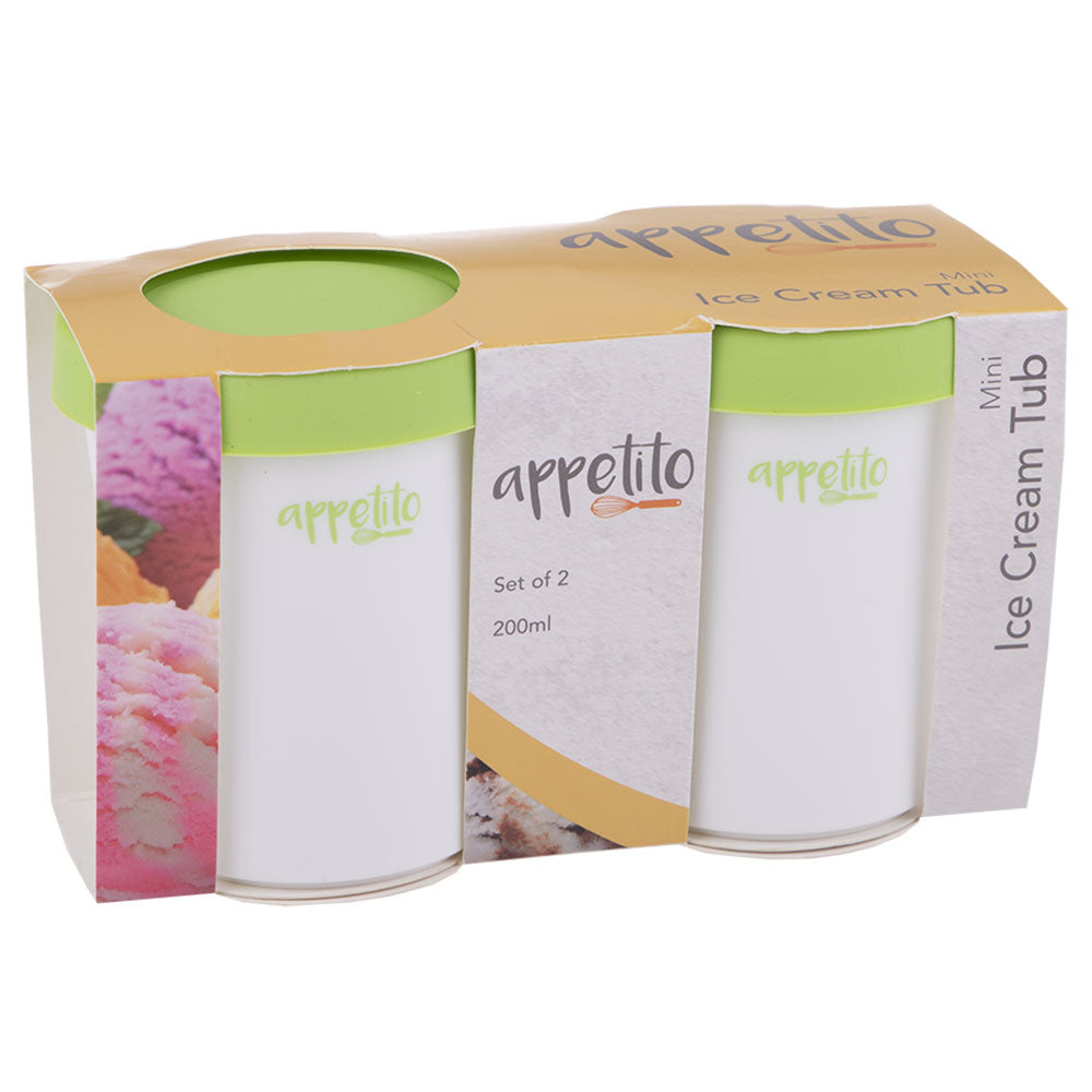 Appitito Mini Round Ice Cream Tubs 200ml(2のセット)