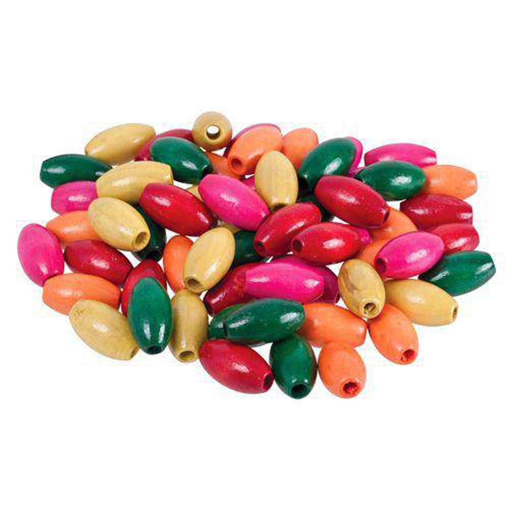 Wooden Oval Beads 100pk (14x25mm)