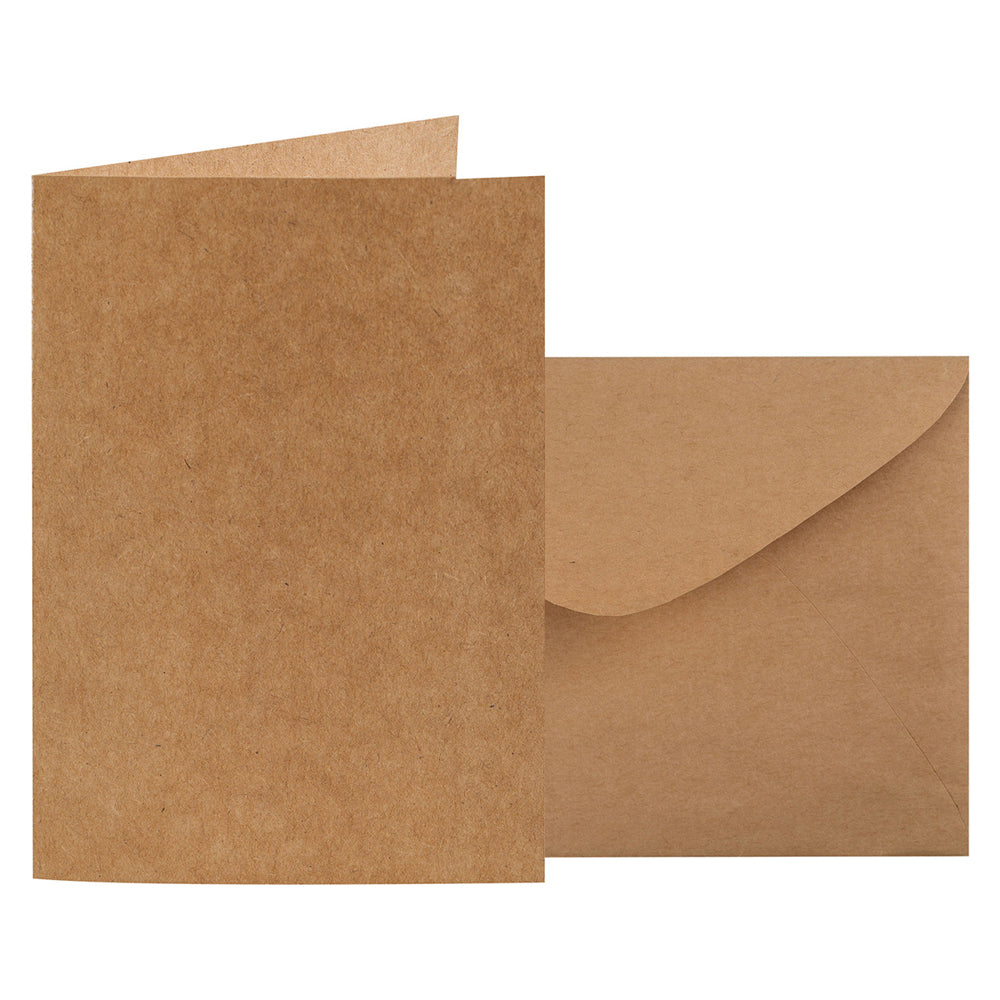 Kraft Folded Card and Envelope 20pcs (120x170mm)