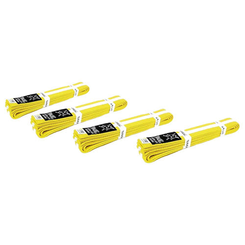 Yamasaki Coloured Martial Arts Belts with White Stripe (Yellow)