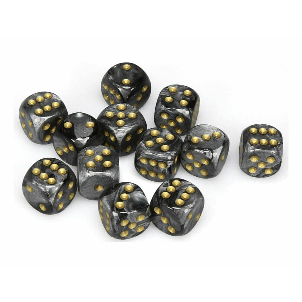 D6 terninger glansert 16mm (12 terninger)