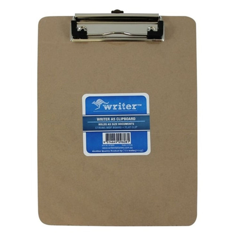 Writer A5 Masonite Clipboard Flat Wire Clip