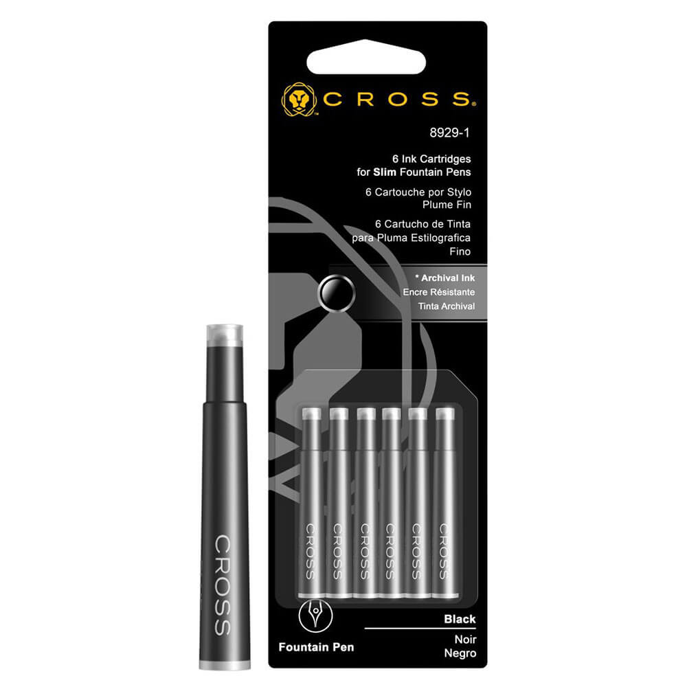 Cartuchos de tinta de pluma de la fuente delgada (6 por tarjeta)
