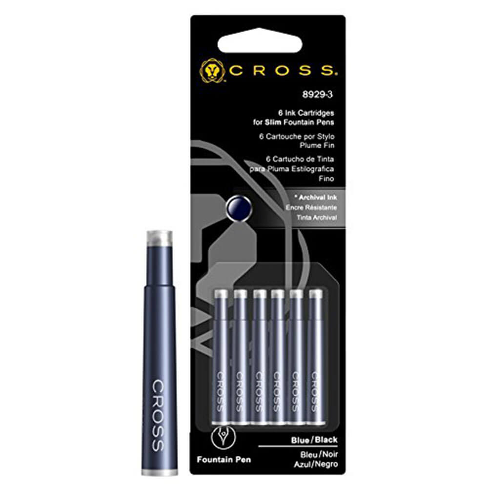 Cartuchos de tinta de pluma de la fuente delgada (6 por tarjeta)