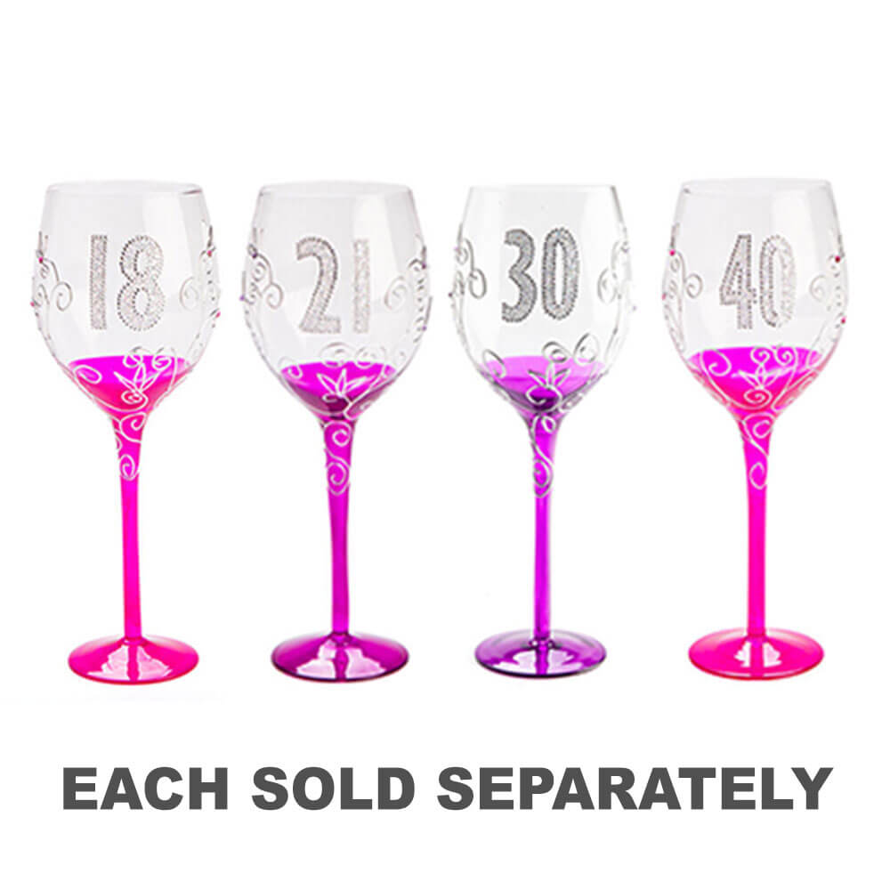 Birthday Clear Wine Glass